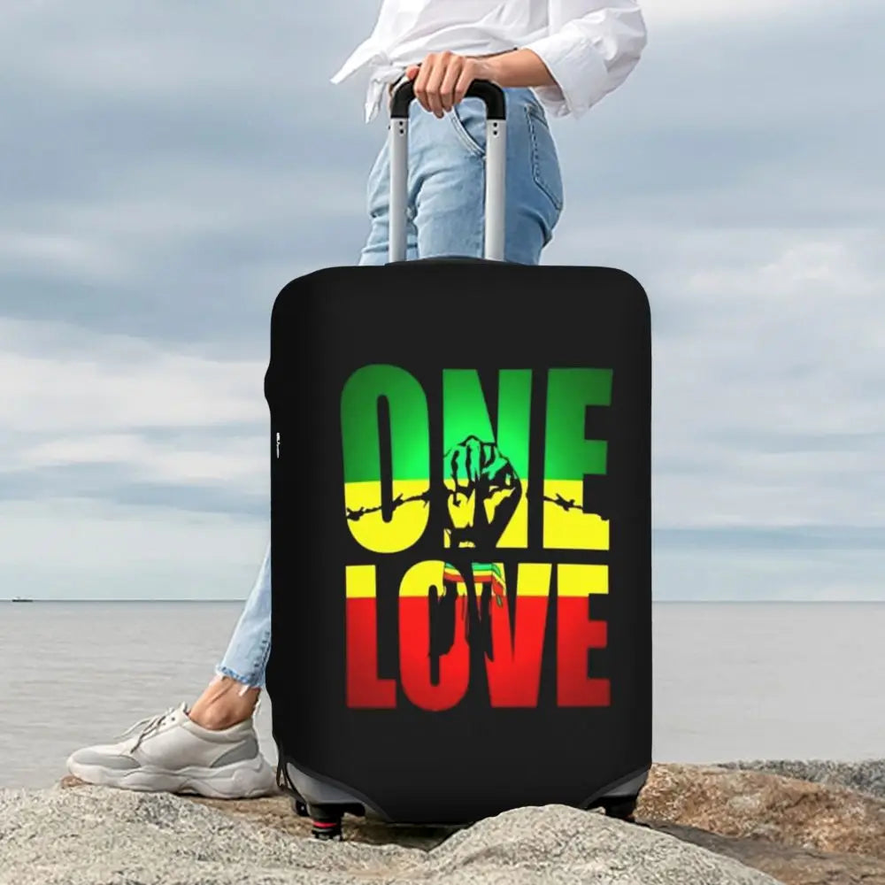 Custom Cute Jamaica Rasta Judah Lion Rastafari Flag Luggage Cover Protector Dust Proof Travel Suitcase Covers
