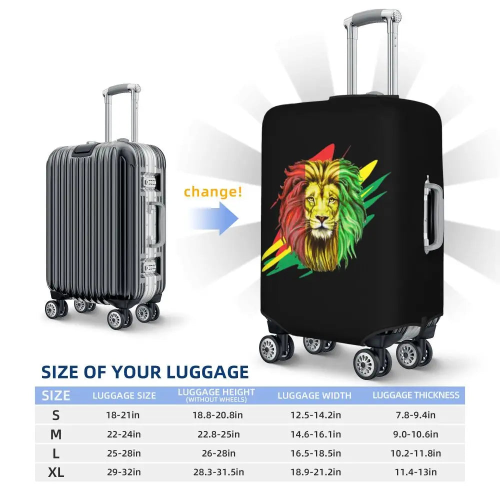 Custom Cute Jamaica Rasta Judah Lion Rastafari Flag Luggage Cover Protector Dust Proof Travel Suitcase Covers