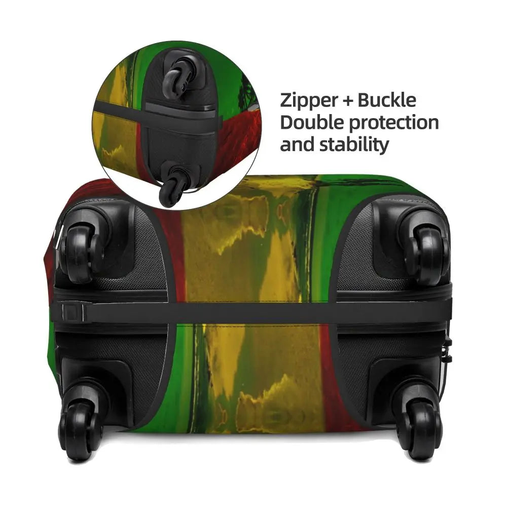 Custom Cute Jamaica Rasta Judah Lion Rastafari Flag Luggage Cover Protector Dust Proof Travel Suitcase Covers