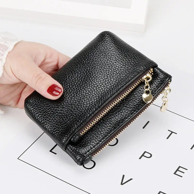 PU Leather Mini Coin Purse Card Holder for Women Zipper Coin Wallet Mini Wallet Ladies Double Zipper Coin Purse Key Wallets
