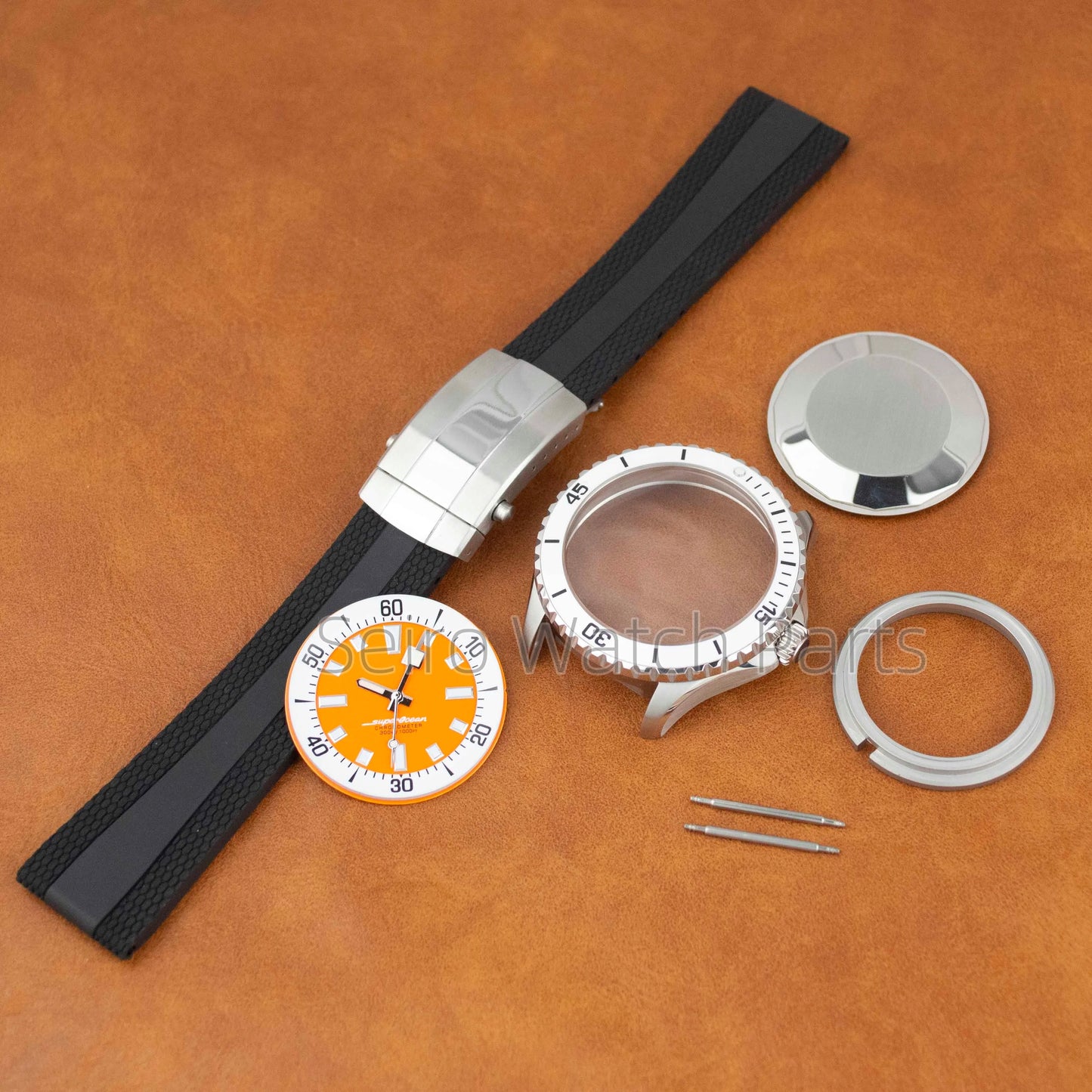 for SUPEROCEAN NH35 Case Rubber Strap Dial Hands 200m Dive Watch Men Stainless Steel Sapphire Crystal fit for NH35 NH36 Movement