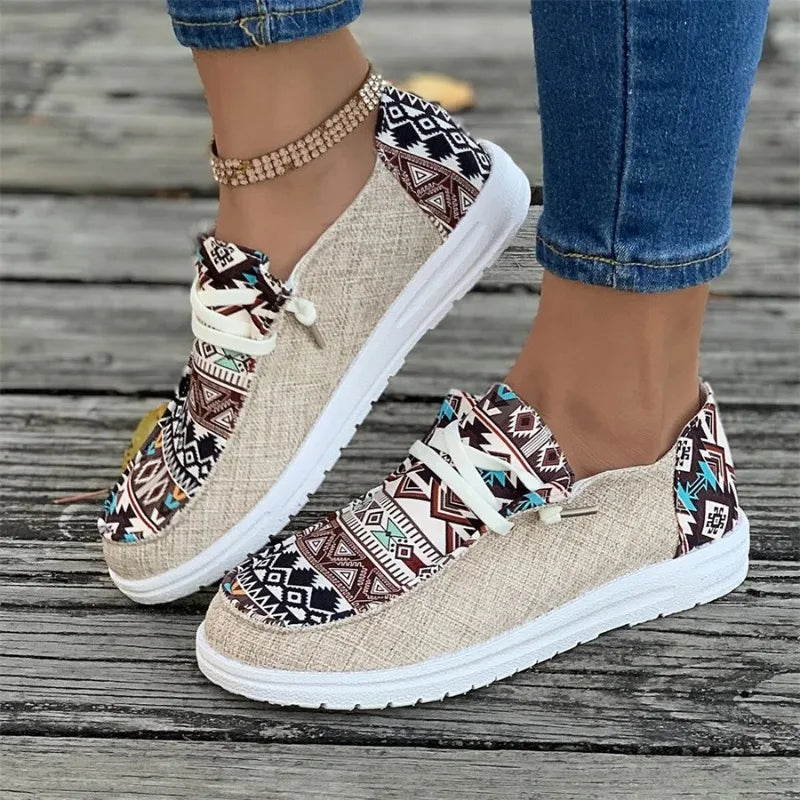 Spring and Autumn Fashion New Women's Round Toe Walking Shoes Color Matching Casual Comfortable Shallow Mouth Thick Sole Sneaker