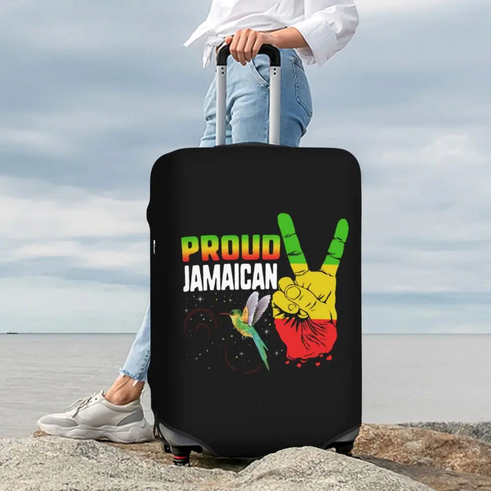 Custom Cute Jamaica Rasta Judah Lion Rastafari Flag Luggage Cover Protector Dust Proof Travel Suitcase Covers