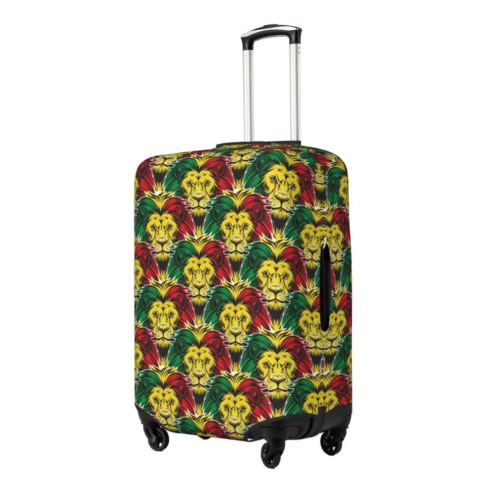 Custom Cute Jamaica Rasta Judah Lion Rastafari Flag Luggage Cover Protector Dust Proof Travel Suitcase Covers