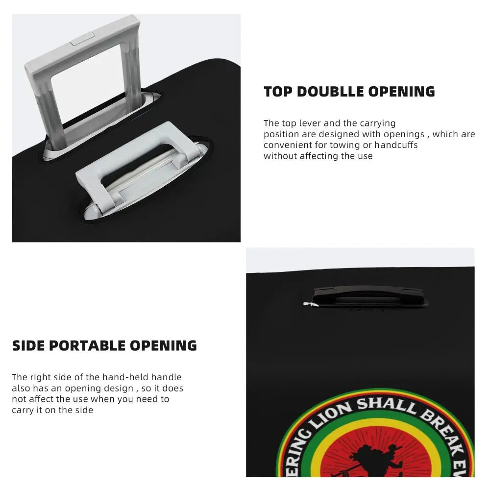 Custom Cute Jamaica Rasta Judah Lion Rastafari Flag Luggage Cover Protector Dust Proof Travel Suitcase Covers