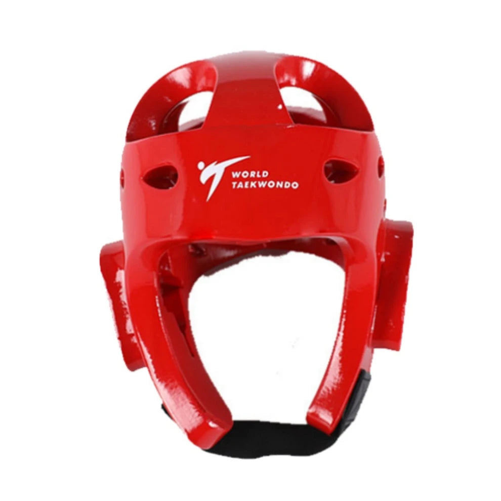 White Taekwondo Helmet Red Black BLue Headgear Face Mask Karate Kick Boxing Head Guard for Kids Adult Logo Customized Quality
