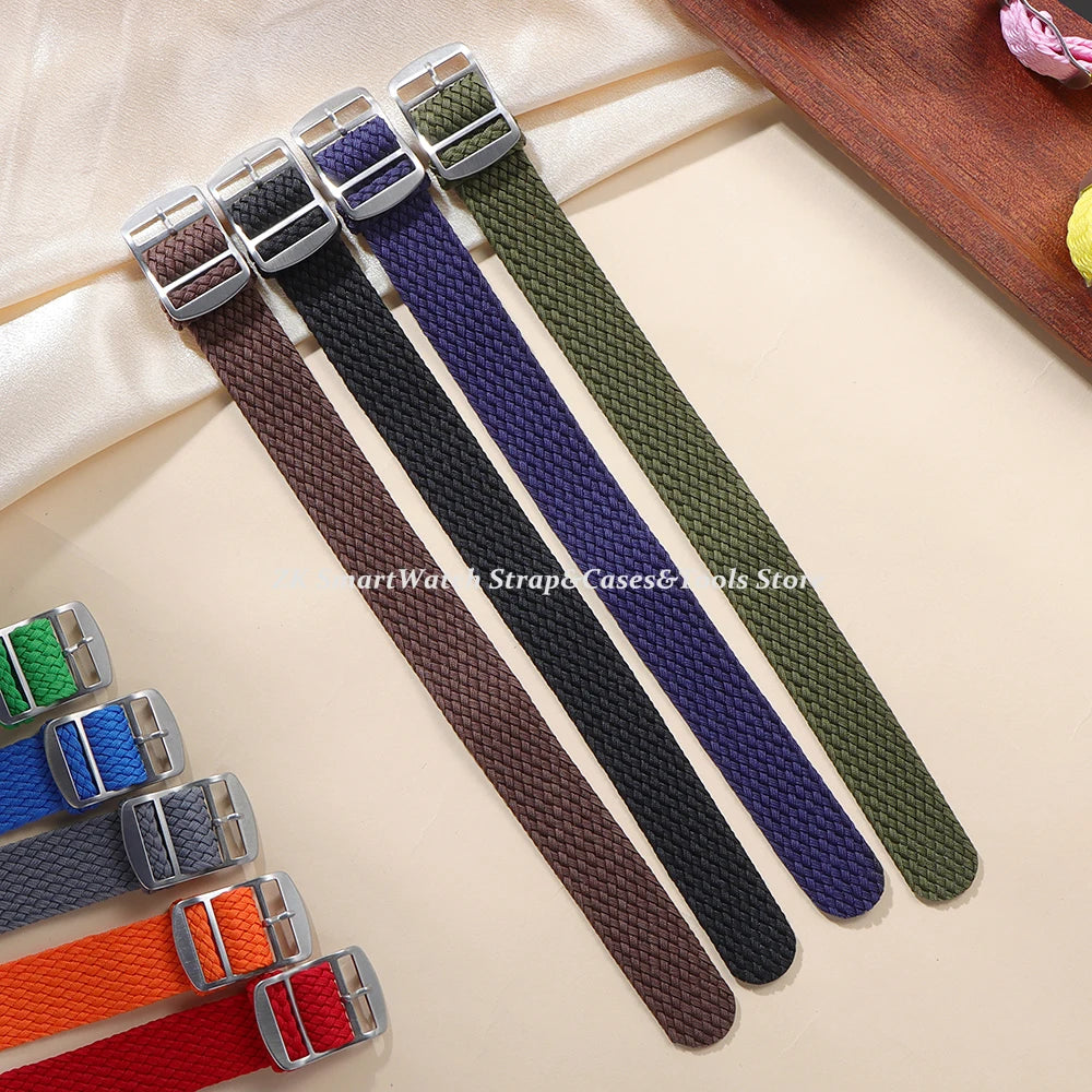 14mm 16mm 18mm 20mm 22mm Perlon Weave Band Nylon Watch Strap Fabric Woven Wristband Woven Women Men Bracelet Watch Accessories