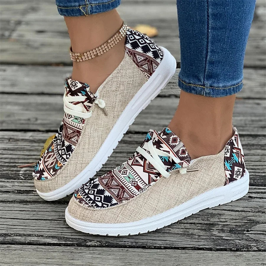 Spring and Autumn Fashion New Women's Round Toe Walking Shoes Color Matching Casual Comfortable Shallow Mouth Thick Sole Sneaker