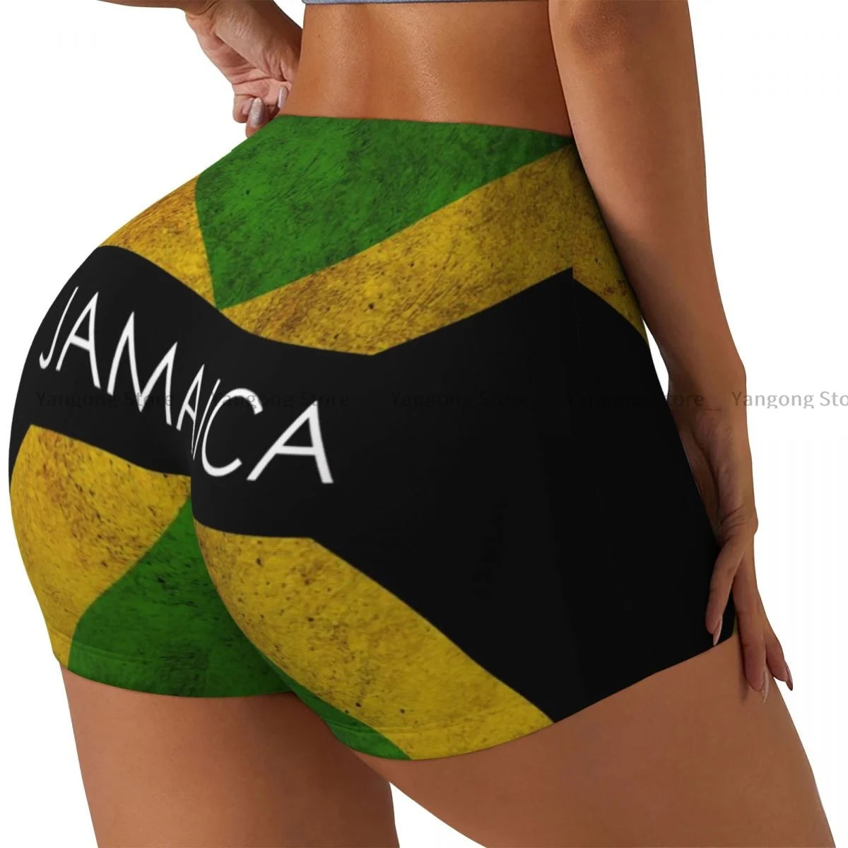 25/26 Women Yoga Shorts Jamaica Chevron Pattern Workout Shorts Fitness Quick-dry Ladies Yoga Gym Running Short Pants Sportswear