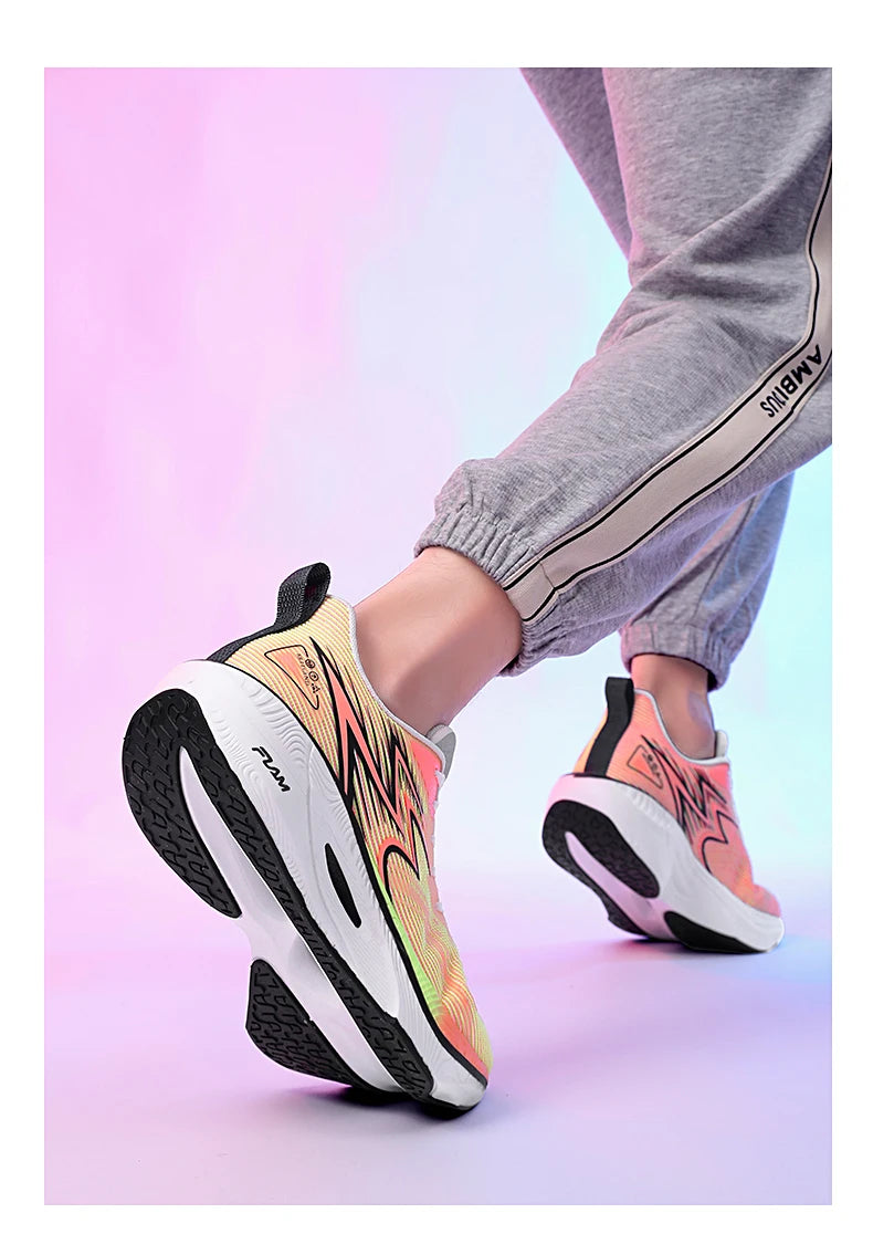 Running Sneakers Men Lightweight Breathable Wear-Resistant Carbon Plate Shoes Comfort Marathon Athletic Sports Shoes for Man