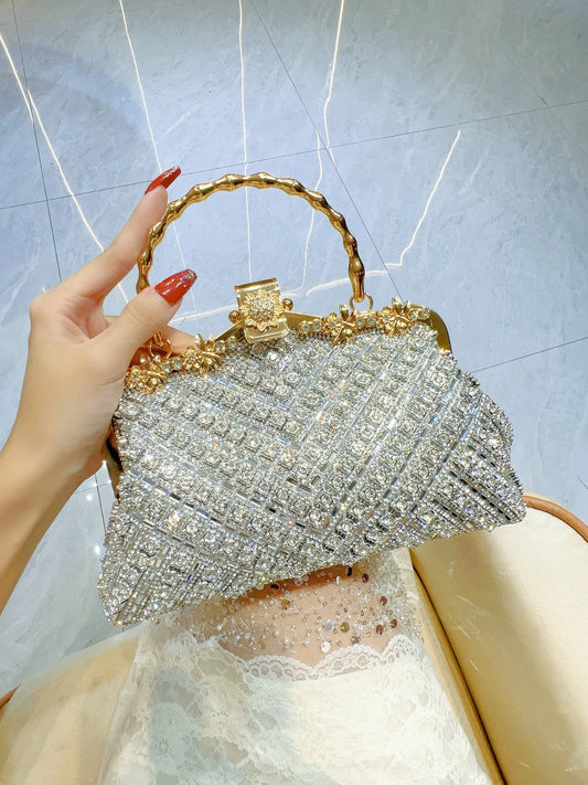 Luxury Crystal Shiny Rhinestones Diamonds Evening Bag Women Glitter Handbag Wedding Party Clutch Purse Shoulder Bag 2025 New