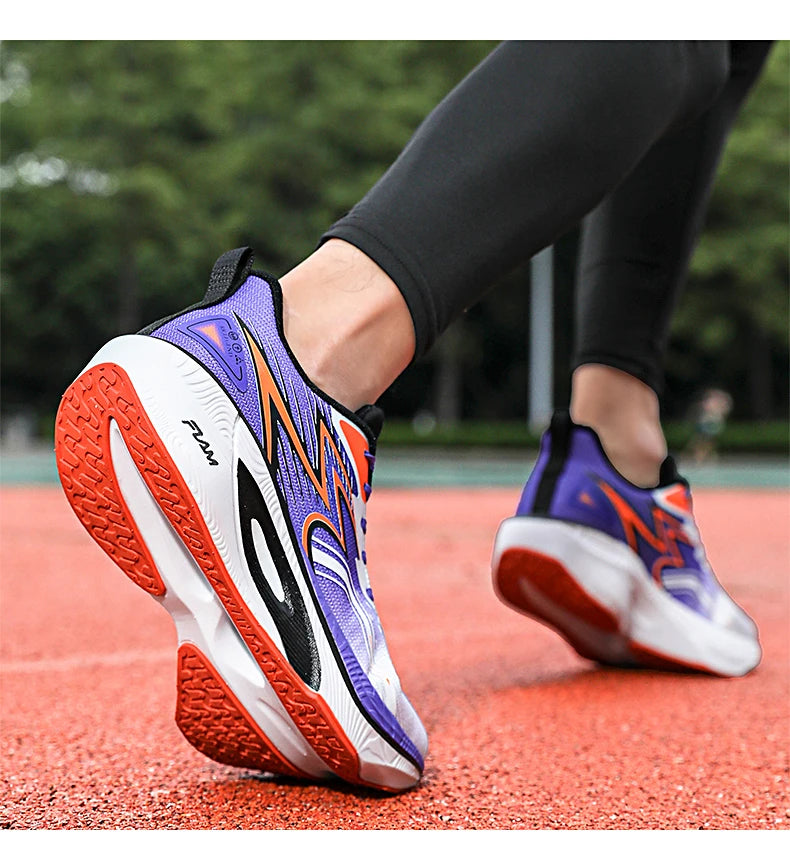 Running Sneakers Men Lightweight Breathable Wear-Resistant Carbon Plate Shoes Comfort Marathon Athletic Sports Shoes for Man