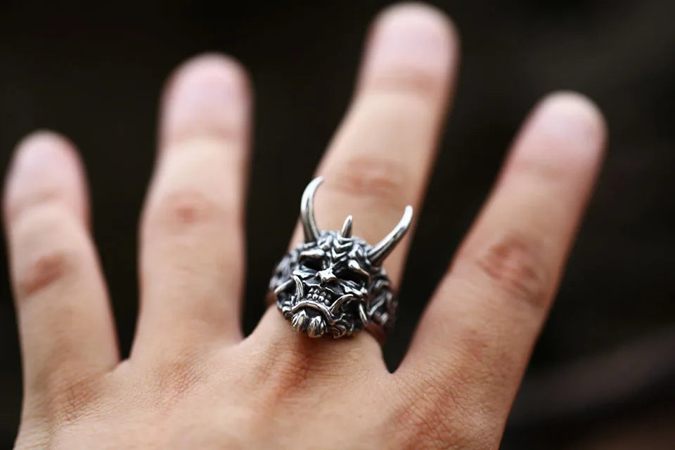 BEIER 2022 New Creative Design Prajna Mask Ring Japanese Gothic Popular Jewelry Gift Locomotive Jewelry