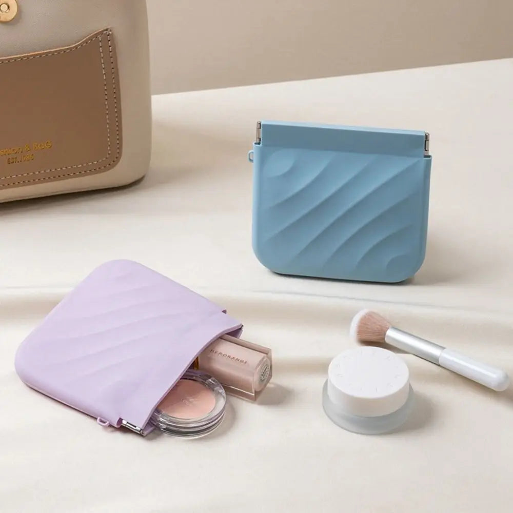 Silicone Mini Cosmetic Bag Makeup Bag Travel Supplies Lipstick Storage Bag Self-closing Storage Bag Coin Bag Change Storage