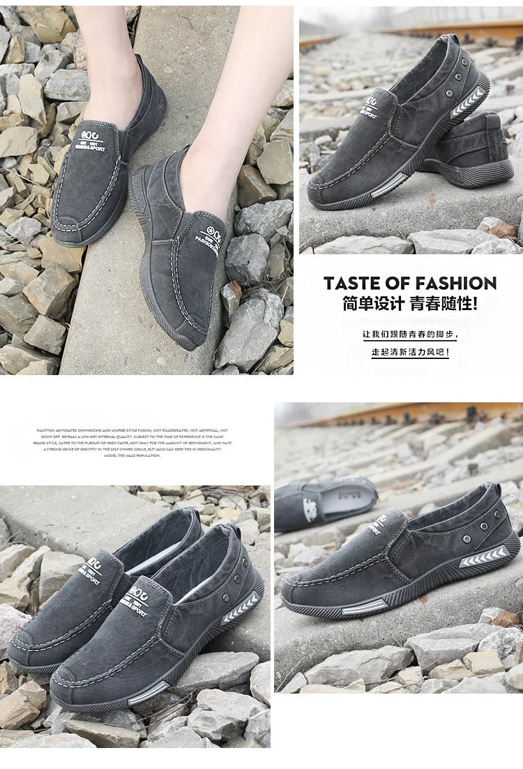 Men Shoes Casual Walking Flats Slip-on Canvas Shoes Spring Summer Breathable Lightweight Loafers Male Sneakers Zapatos De Hombre