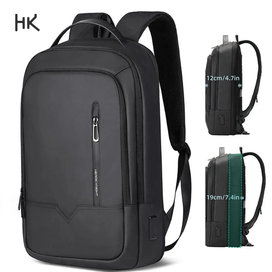 HK Expandable Men's Backpack Waterproof Travel Backpack Lightweight 15.6'' Laptop Bag With USB Port Fashion College School Bags
