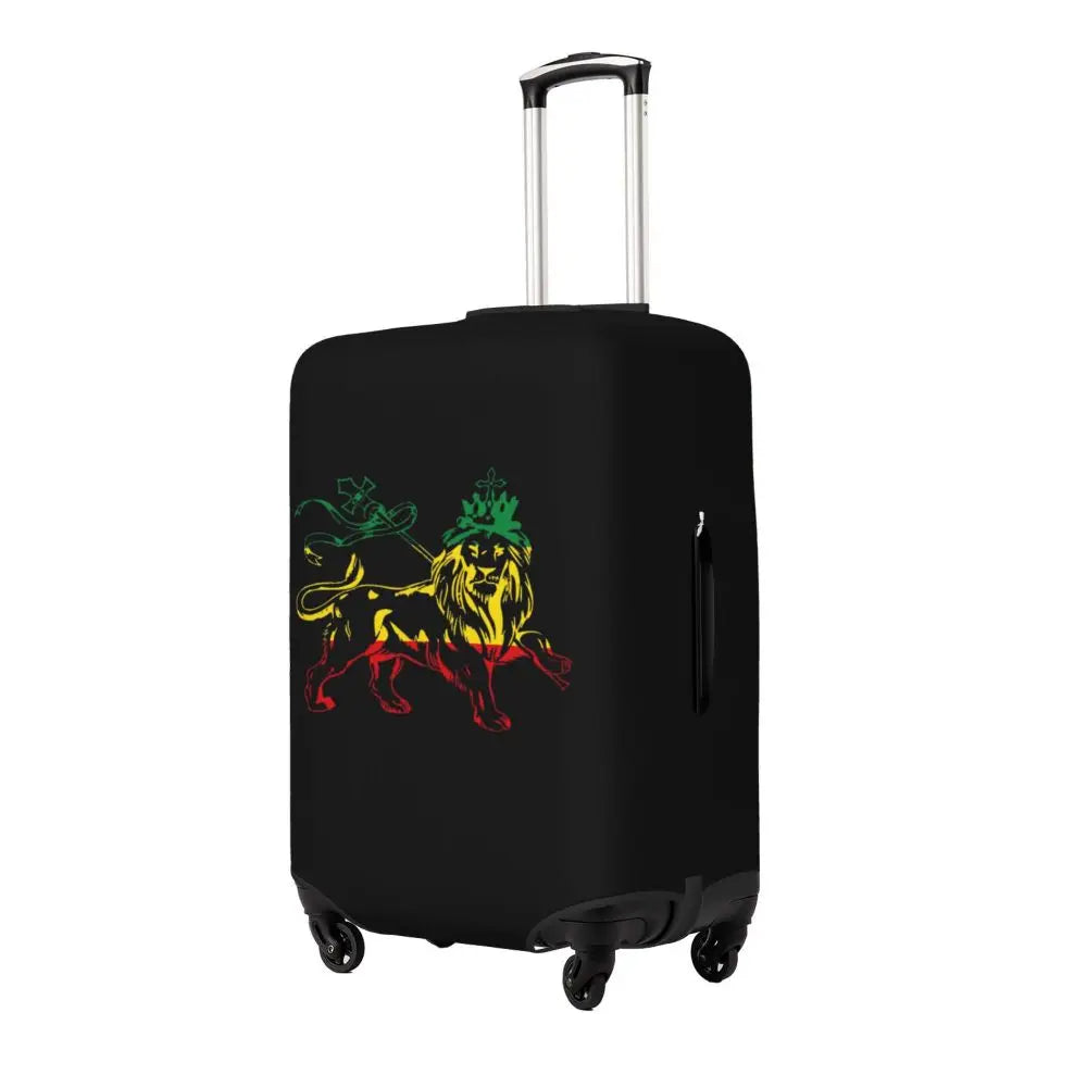 Custom Cute Jamaica Rasta Judah Lion Rastafari Flag Luggage Cover Protector Dust Proof Travel Suitcase Covers