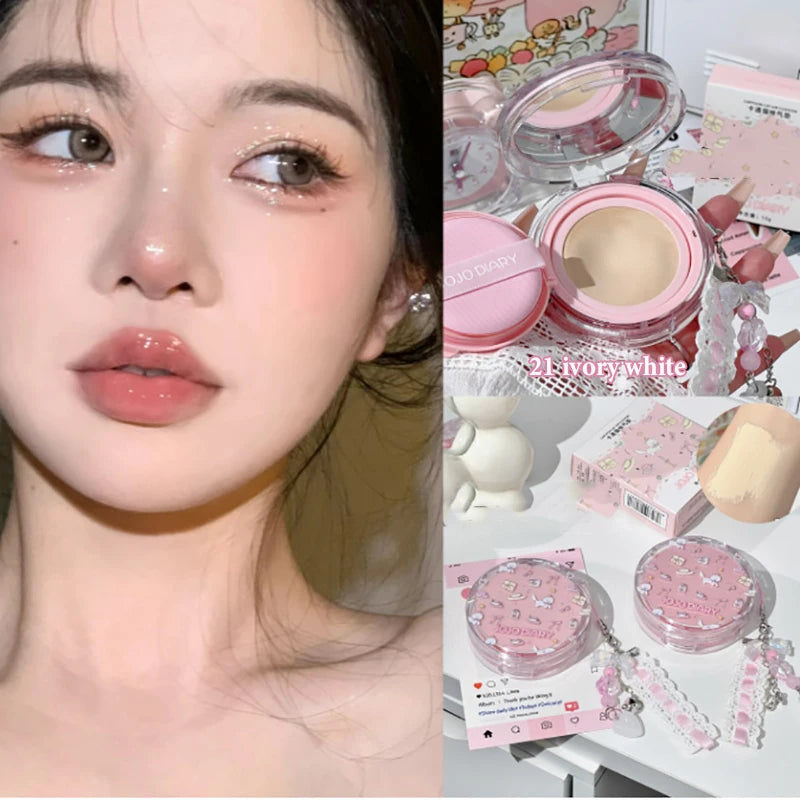 Cute Cat Cushion Cream Foundation Hydrating High Coverage Oil Control Concealer Non-Fading BB Cream Makeup Base Cosmetic