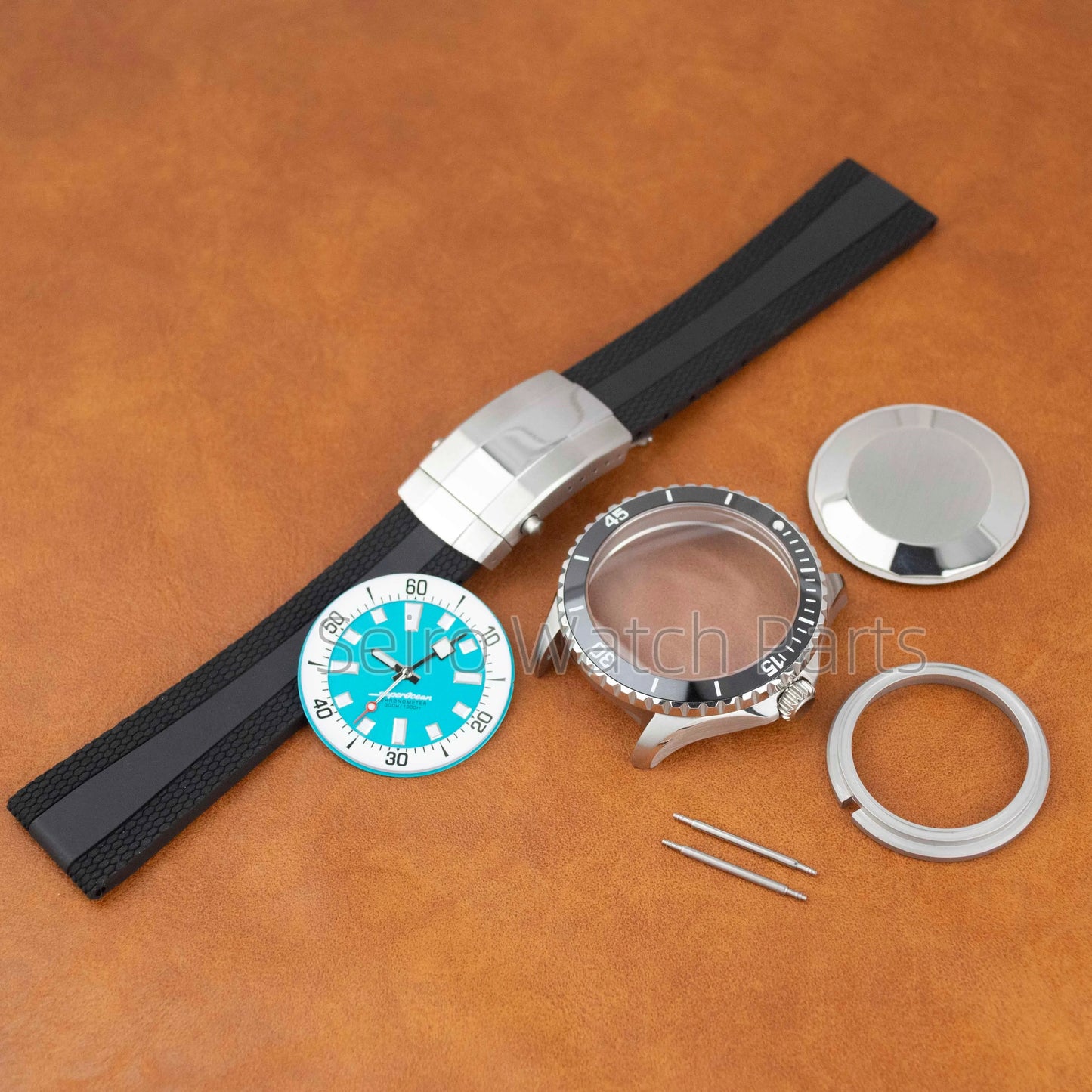 for SUPEROCEAN NH35 Case Rubber Strap Dial Hands 200m Dive Watch Men Stainless Steel Sapphire Crystal fit for NH35 NH36 Movement