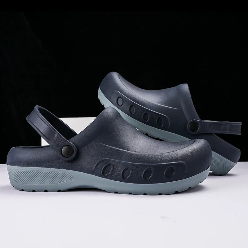 Men Chef Clogs Men Kitchen Shoes EVA Injection Shoes Anti-slip Outsole Comfortable Garden Clogs Waterproof Sandal Big Size 39-49