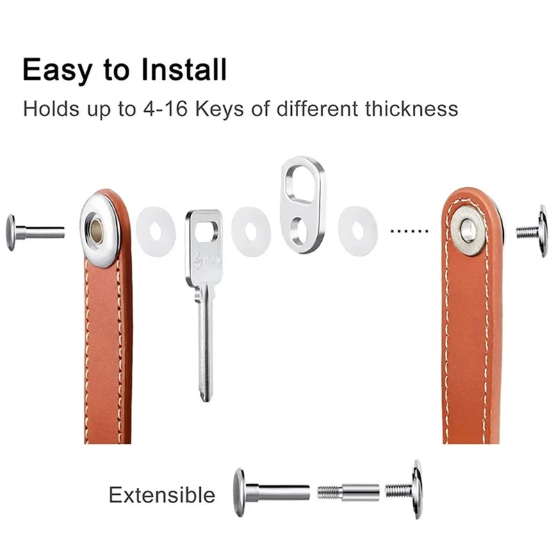 Car Key Pouch Bag Case Wallet Holder Chain Key Wallet Ring Collector Housekeeper Pocket Key Organizer Smart Leather Keychain