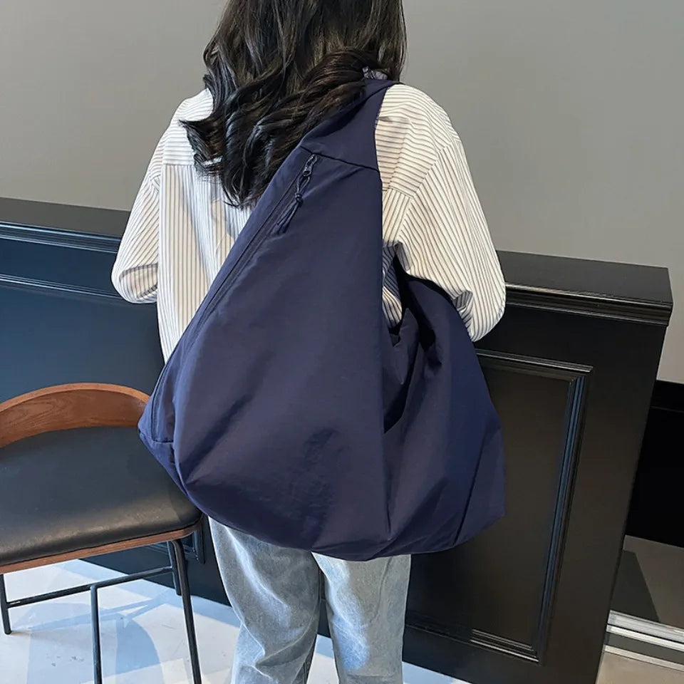 Japanese Fashion Casual Nylon Tote Bag Women 2025 New Style Trend All-match Large Capacity Underarm Bag Commuter Shoulder Bag