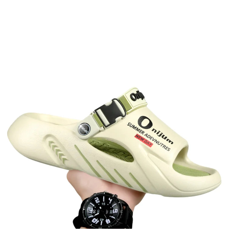 New Men's Slippers Outdoor Sandals Beach Comfortable Soft Slides Indoor Slippers Casual Shoes Men Outdoor Sandals Big Size 46 47