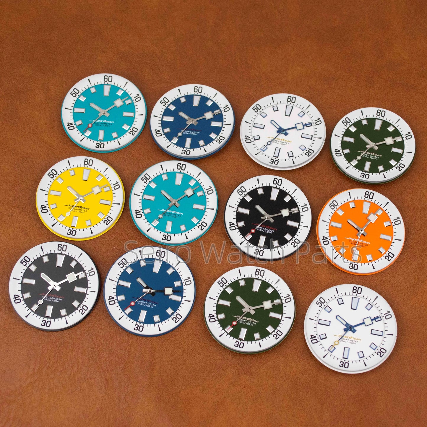 for SUPEROCEAN NH35 Case Rubber Strap Dial Hands 200m Dive Watch Men Stainless Steel Sapphire Crystal fit for NH35 NH36 Movement