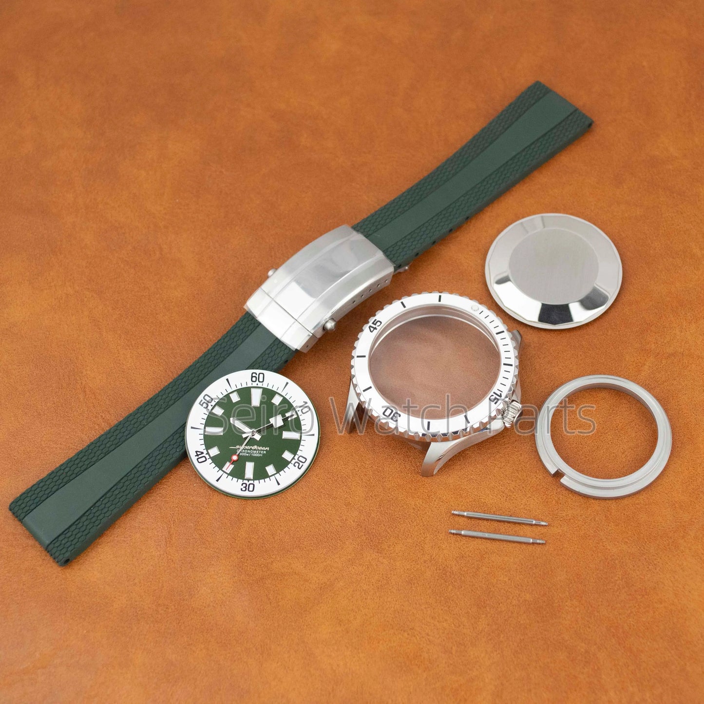 for SUPEROCEAN NH35 Case Rubber Strap Dial Hands 200m Dive Watch Men Stainless Steel Sapphire Crystal fit for NH35 NH36 Movement