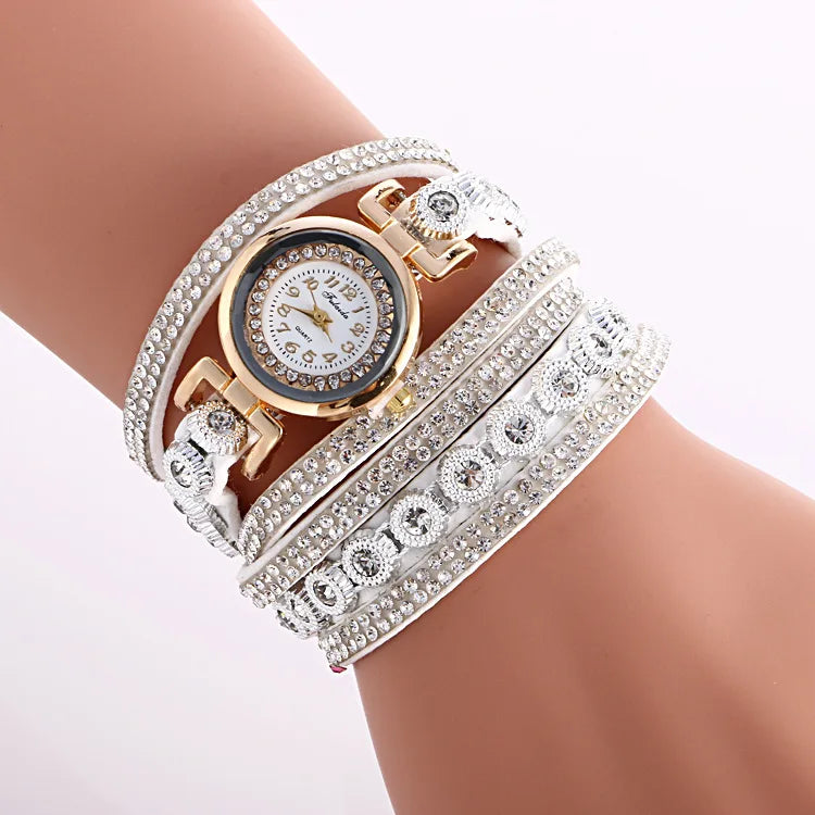 Women Watch Fashion Leather With Diamond Bracelets for Women Clock Ladies Watches Casual Fashion Noble Elegant Relogio Feminino