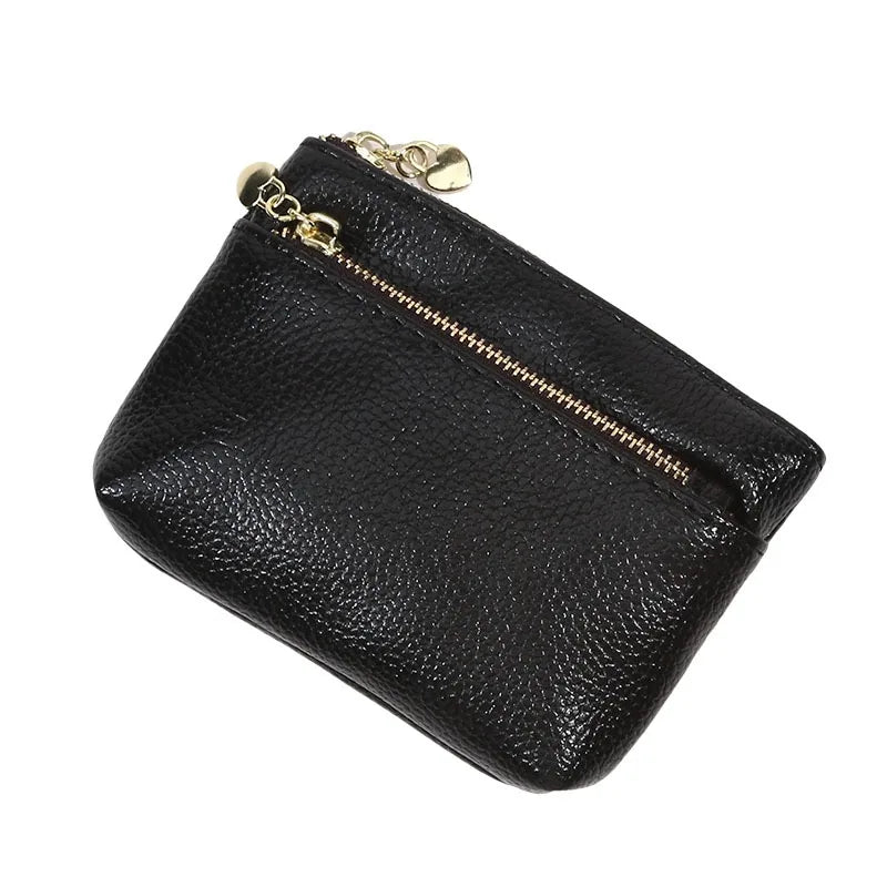 PU Leather Mini Coin Purse Card Holder for Women Zipper Coin Wallet Mini Wallet Ladies Double Zipper Coin Purse Key Wallets