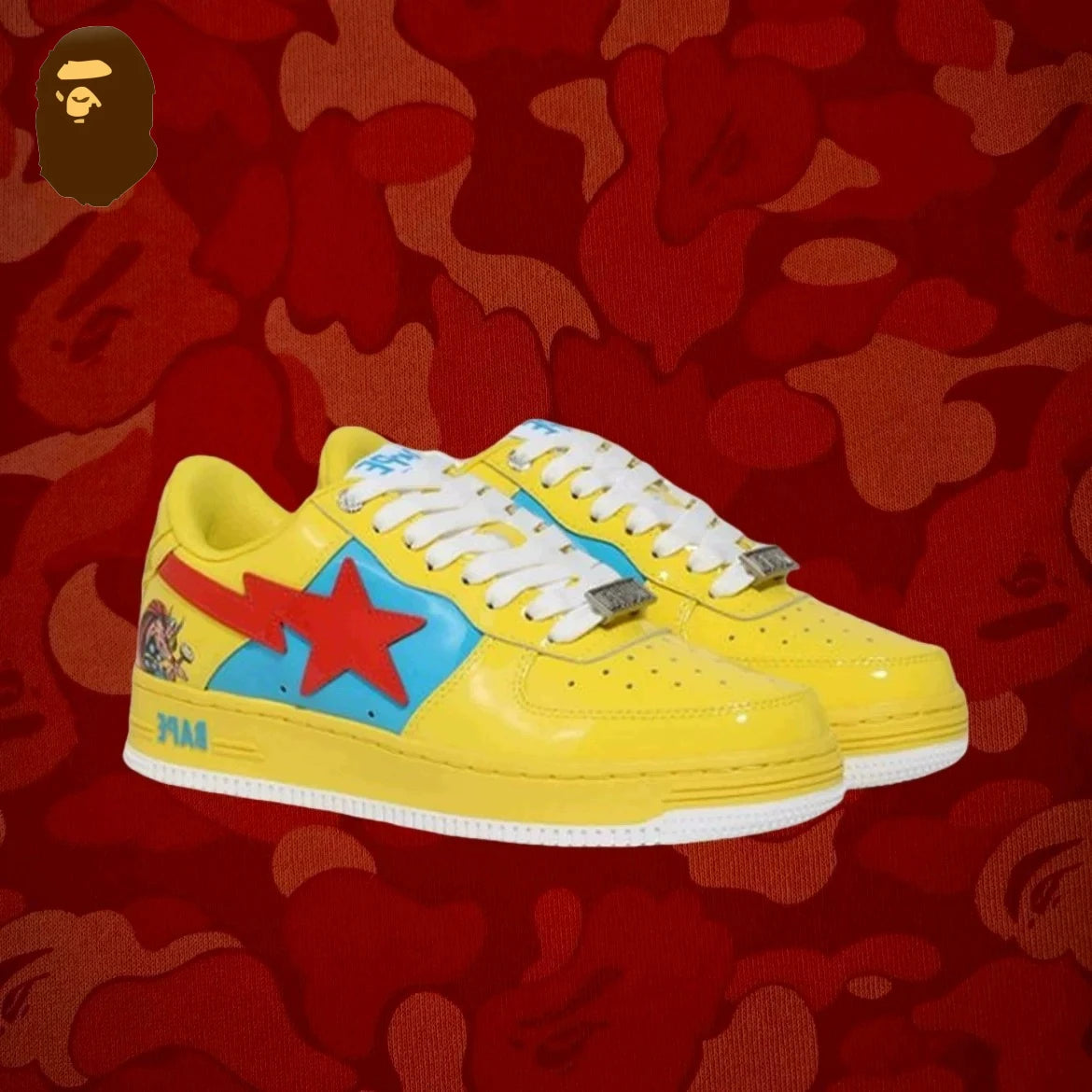 A BATHING APE Bape Sta X Marvel Hero Collection Co Branded Niche Street Vibe Fashion Casual Board Shoes Trend Shoes