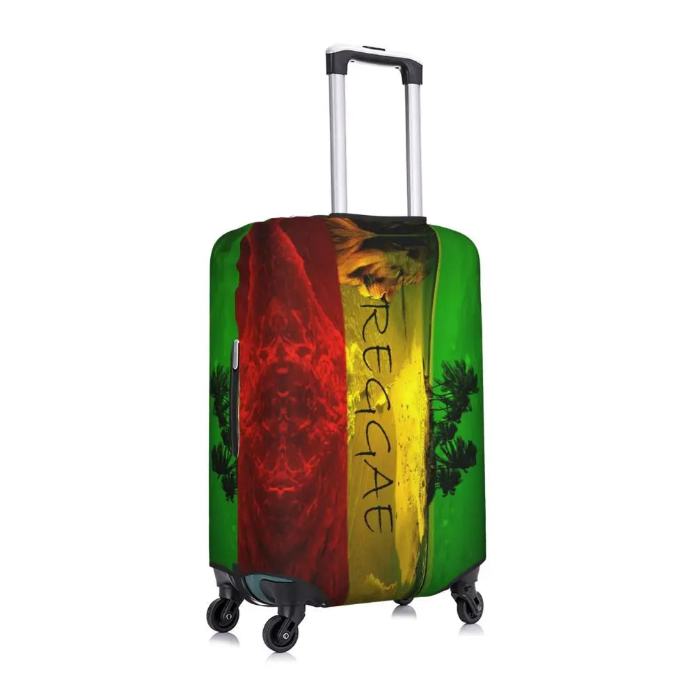 Custom Cute Jamaica Rasta Judah Lion Rastafari Flag Luggage Cover Protector Dust Proof Travel Suitcase Covers