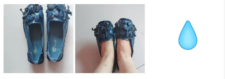 Genuine Leather Ballet Flats Women's Slip On Loafers Vintage Handmade Flower Soft Muffin Platform Casual Walk Dress Shoes Woman