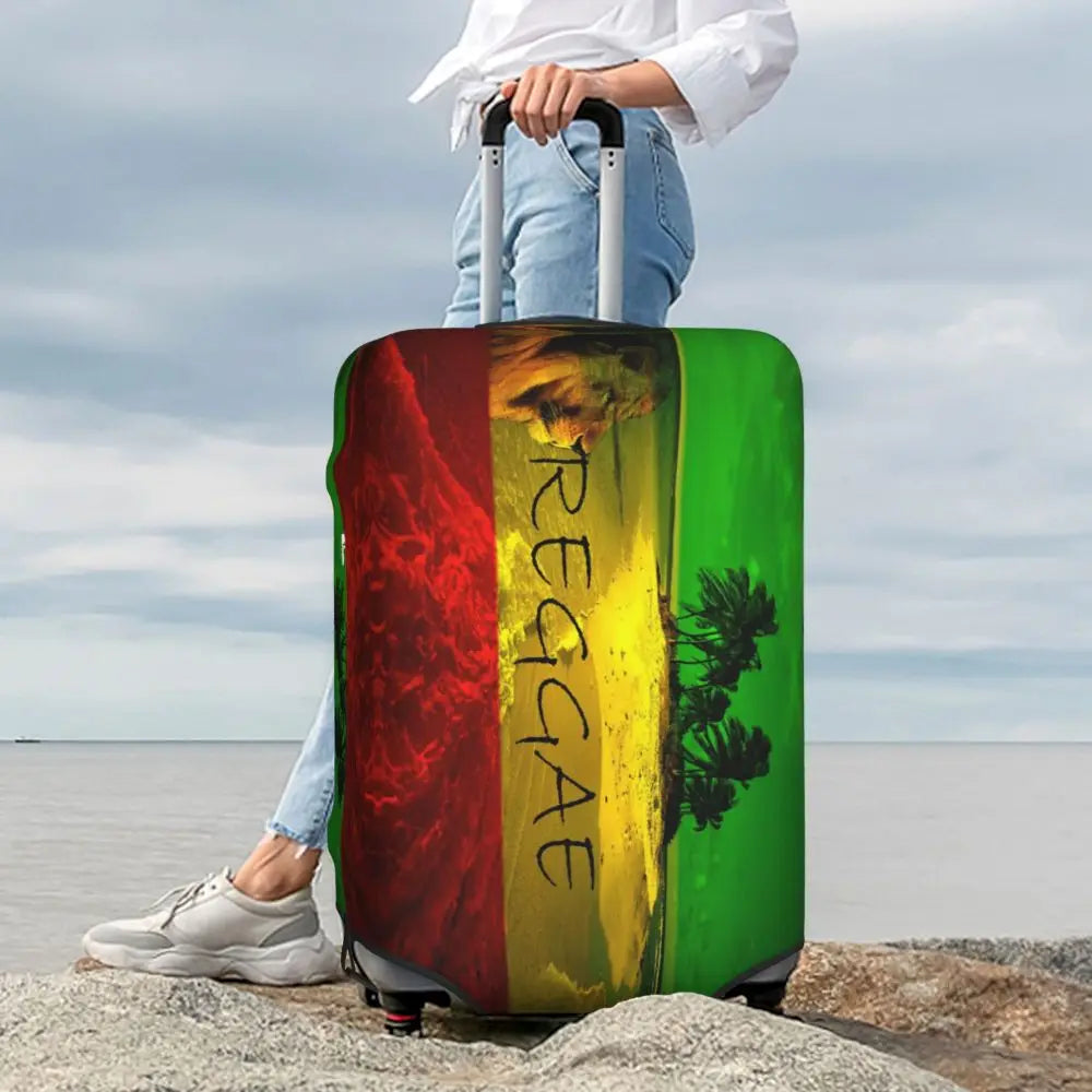 Custom Cute Jamaica Rasta Judah Lion Rastafari Flag Luggage Cover Protector Dust Proof Travel Suitcase Covers