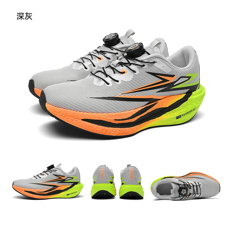 Running Sneakers Men Lightweight Breathable Wear-Resistant Carbon Plate Shoes Comfort Marathon Athletic Sports Shoes for Man