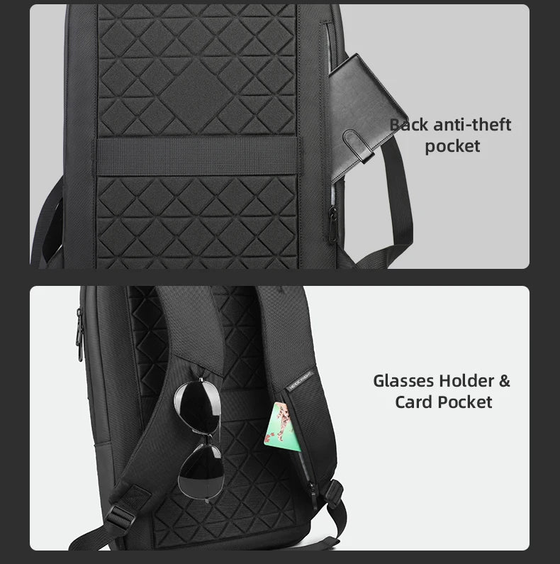 HcanKcan Men's Business Backpack Slim Waterproof 15.6 Inch Laptop Bag Casual College School Backpack Travel Rucksack Work Bags