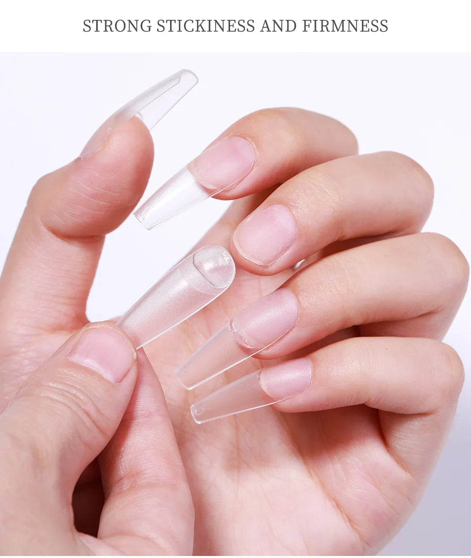 BORN PRETTY 5ml Solid Nail Tips Gel Nail Polish False Fake Nail Tips Transparent Clear Nail Patch Gel Modelling Easy Stick
