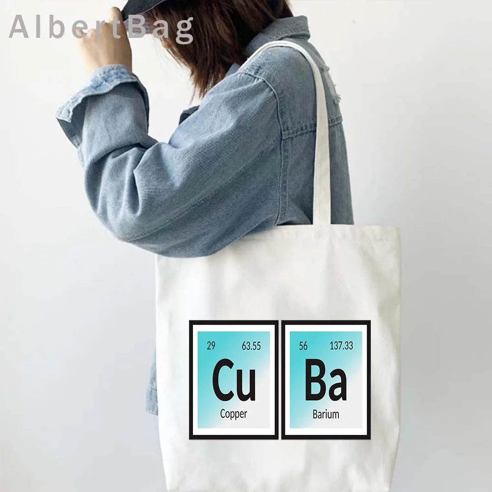 Cuba Country Map Flag Havana Travel Cuban Watercor Shopper Harajuku Canvas Totes Bag Cubana Girl Gift Love Heart Cotton Handbags