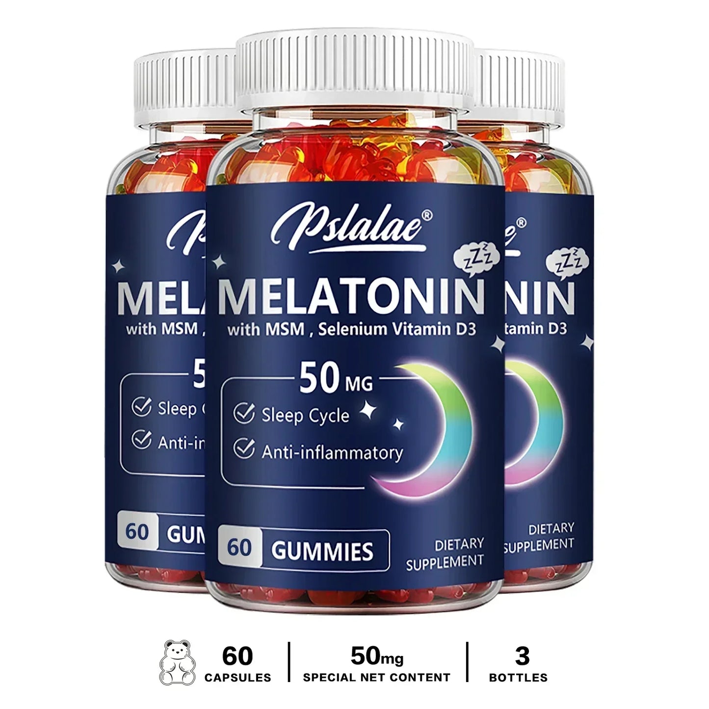 Melatonin Gummies - Helps You Fall Asleep Faster, Improve Sleep Quality, Quick Dissolution, Regulate Biological Clock
