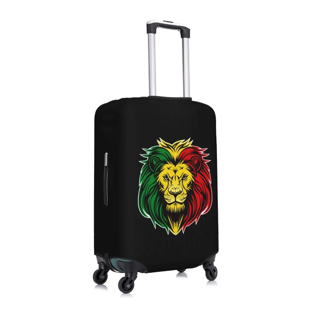 Custom Cute Jamaica Rasta Judah Lion Rastafari Flag Luggage Cover Protector Dust Proof Travel Suitcase Covers