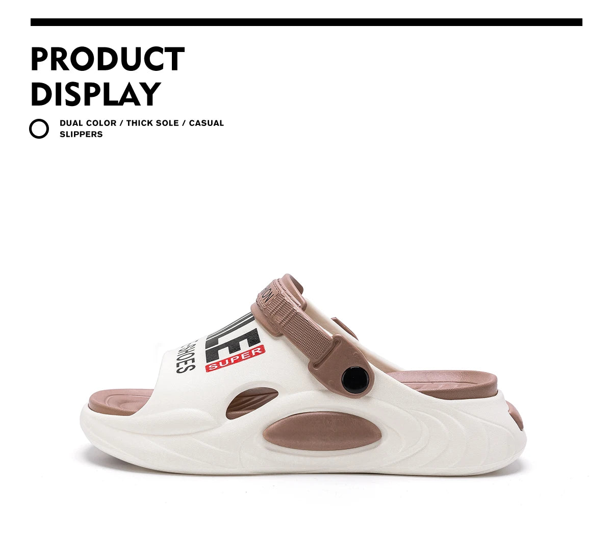 Summer Men Thick Bottom Hole Shoes Beach EVA Platform Slippers Fashion Comfortable Non-Slip Sandals Indoor Outdoor Men Slides