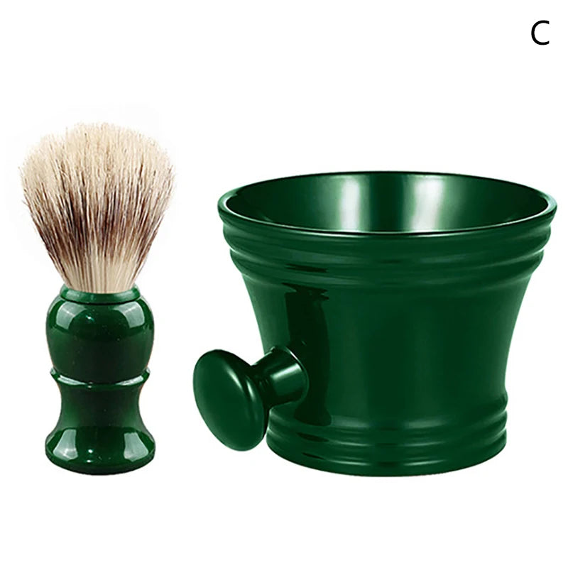 Plastic Shaving Brush Bowl For Men's Beard Care Soap Foam Mug Bowl With Handle Facial Cleaning Tools