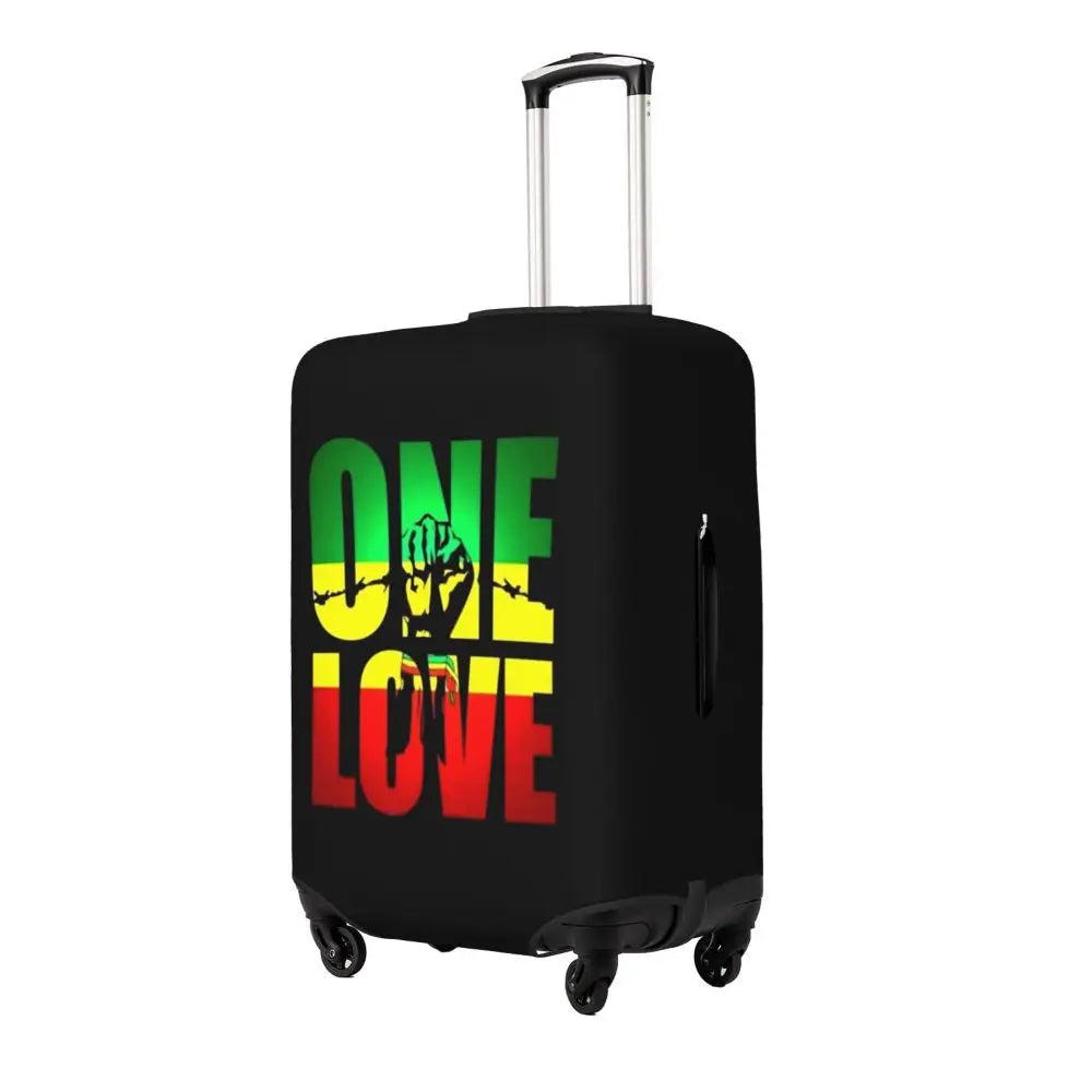 Custom Cute Jamaica Rasta Judah Lion Rastafari Flag Luggage Cover Protector Dust Proof Travel Suitcase Covers