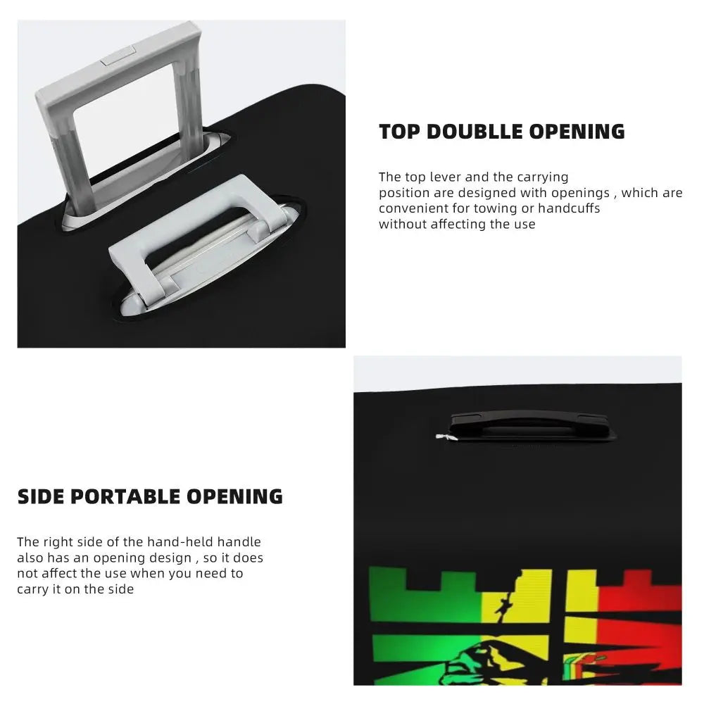 Custom Cute Jamaica Rasta Judah Lion Rastafari Flag Luggage Cover Protector Dust Proof Travel Suitcase Covers