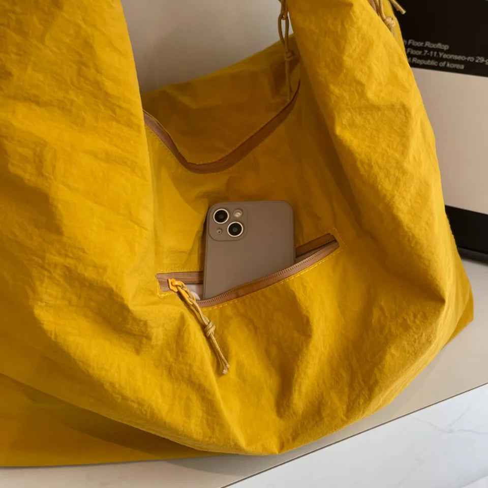 Japanese Fashion Casual Nylon Tote Bag Women 2025 New Style Trend All-match Large Capacity Underarm Bag Commuter Shoulder Bag