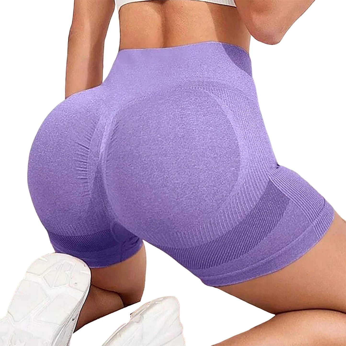 Yoga Shorts Women High Waist Push Up Sport Shorts Slim Workout Shorts with Side Drawstrings for Fitness Gym Training Cycling