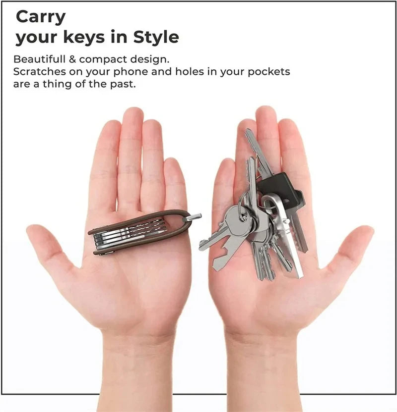 Car Key Pouch Bag Case Wallet Holder Chain Key Wallet Ring Collector Housekeeper Pocket Key Organizer Smart Leather Keychain