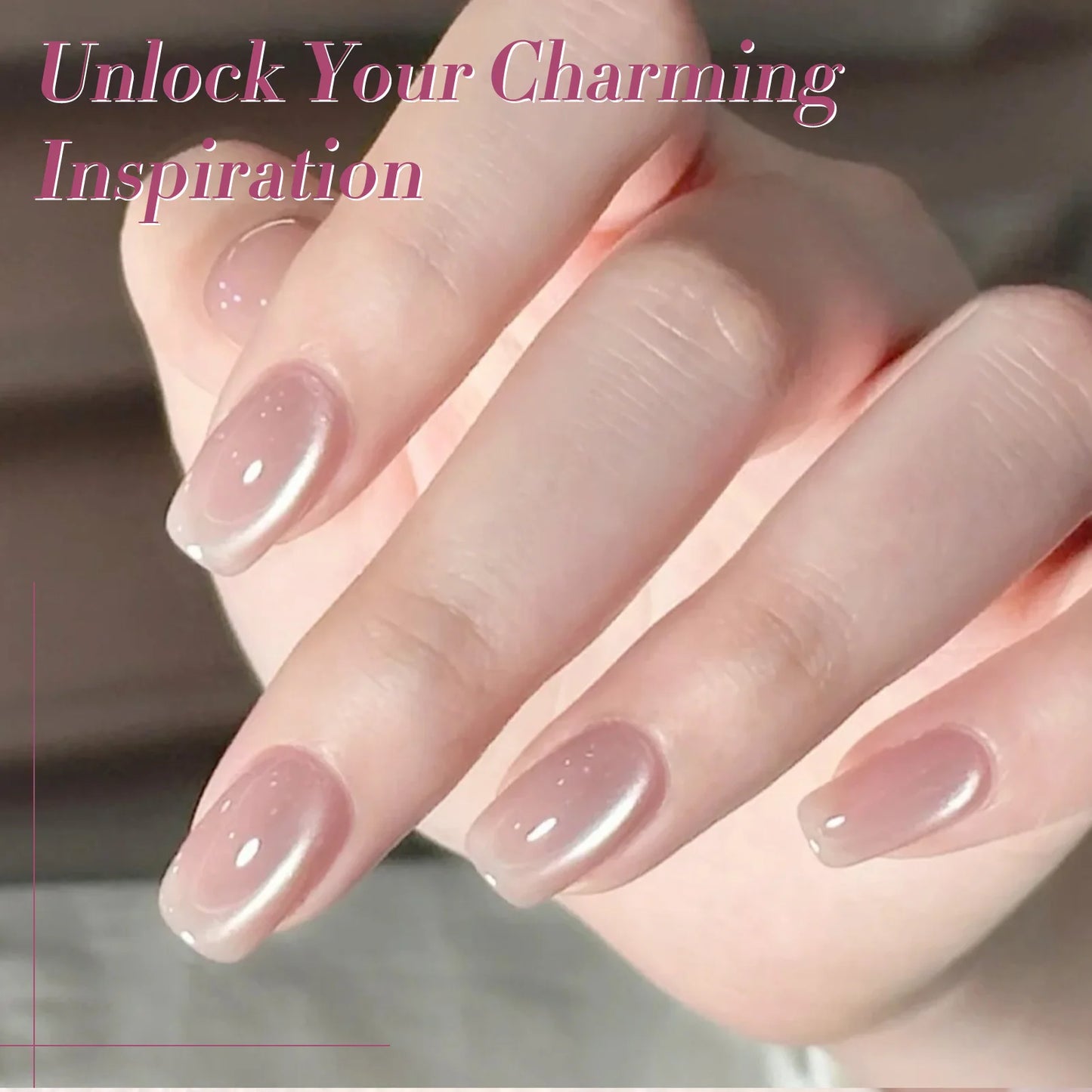 BORN PRETTY 6PCS Pink Ocean Cat Nail Gel Polish Set With Magnet Stick Jelly Holographics Magnetic Nail Kit Salon Art Manicure