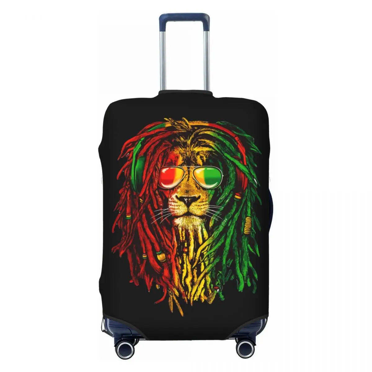 Custom Cute Jamaica Rasta Judah Lion Rastafari Flag Luggage Cover Protector Dust Proof Travel Suitcase Covers